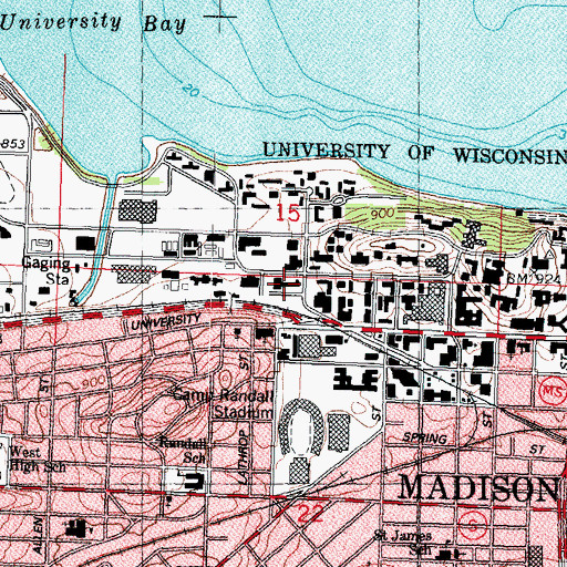 Topographic Map of Babcock Hall, WI