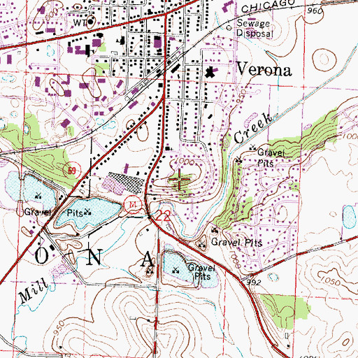 Topographic Map of Badger Mill Hill, WI