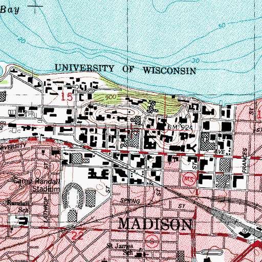 Topographic Map of Bardeen Medical Laboratory, WI