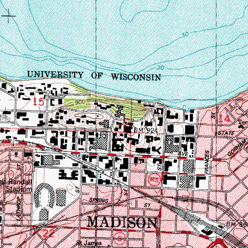 Topographic Map of Bascom Hill, WI