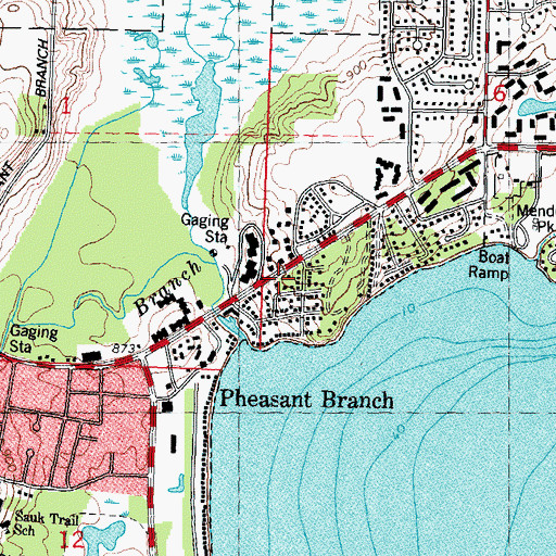 Topographic Map of Baskerville Park, WI