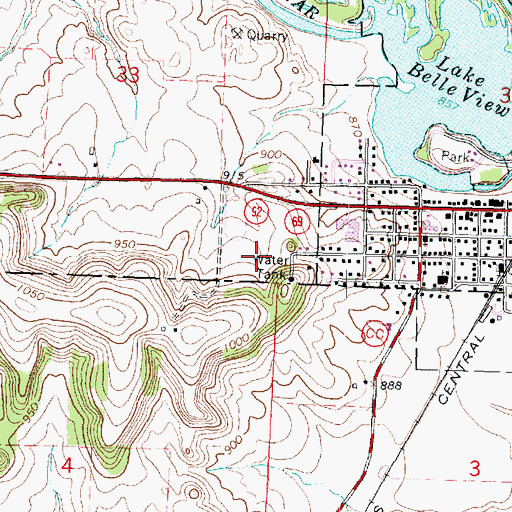 Topographic Map of Belleville High School, WI