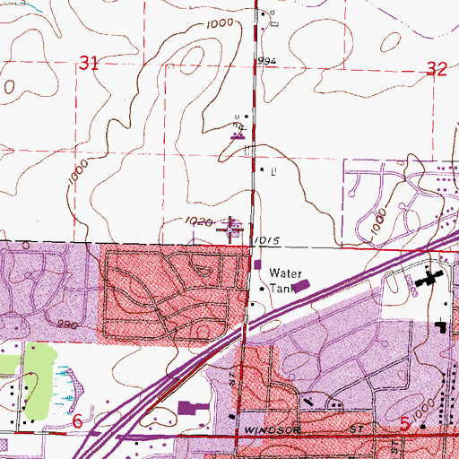 Topographic Map of Bird Elementary School, WI