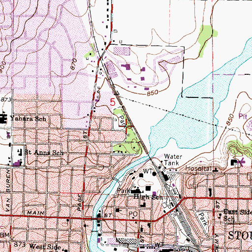 Topographic Map of Bjoin Park, WI