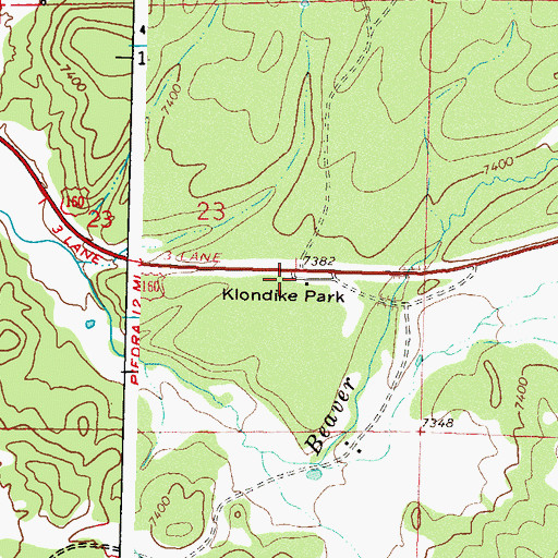 Topographic Map of Klondike Park, CO
