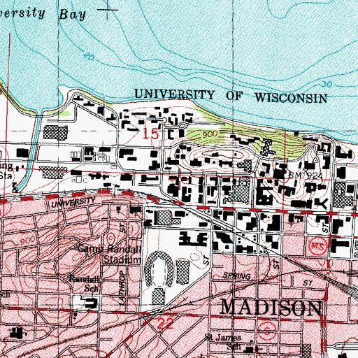 Topographic Map of Bock Laboratories, WI