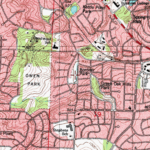 Topographic Map of Bordner Park, WI