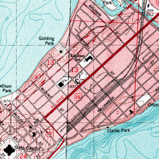 Topographic Map of Breese Stevens Field, WI