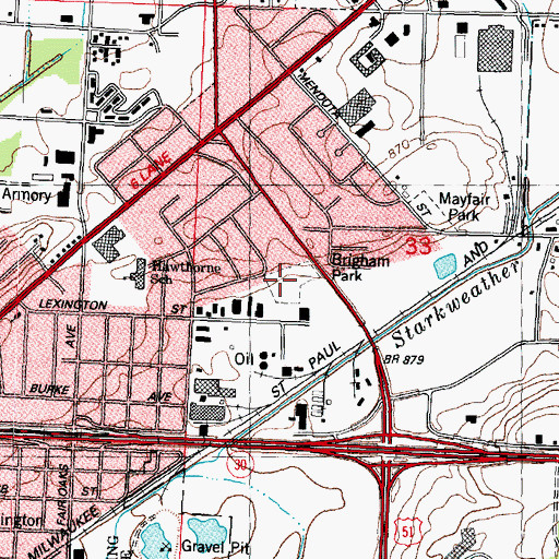 Topographic Map of Brigham Park, WI