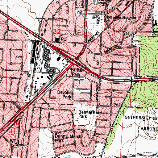 Topographic Map of Britta Park, WI