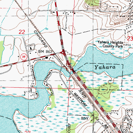 Topographic Map of Catfish (historical), WI