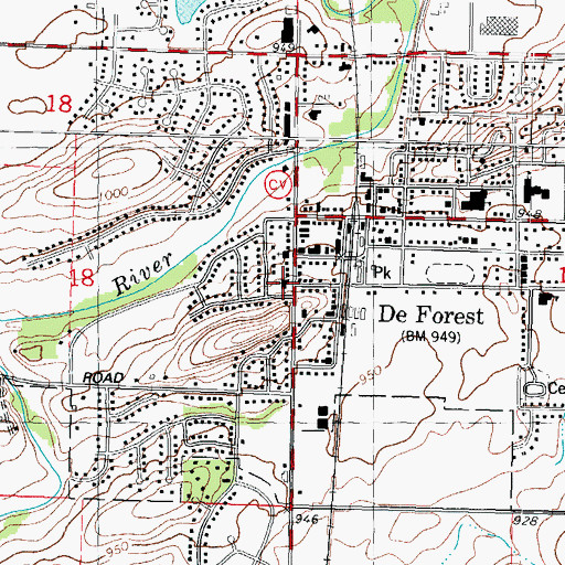 Topographic Map of Christ Lutheran Church, WI