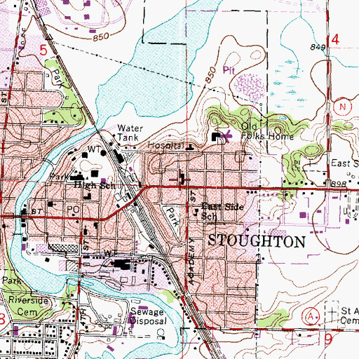 Topographic Map of Christ Lutheran Church, WI