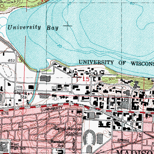 Topographic Map of Cole Hall, WI