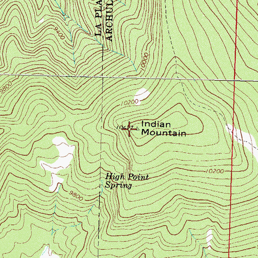 Topographic Map of Indian Mountain, CO