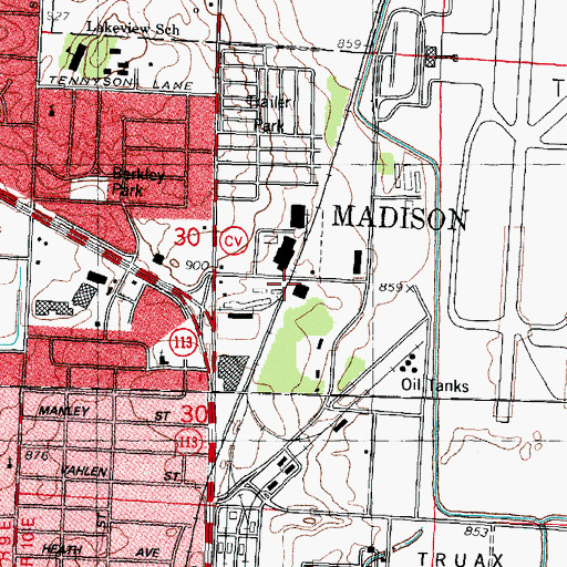 Topographic Map of Darwin (historical), WI