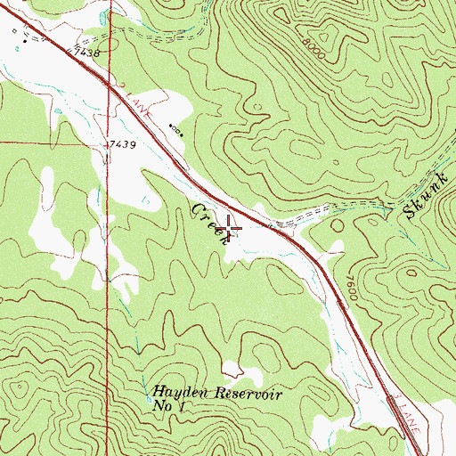 Topographic Map of Skunk Creek, CO