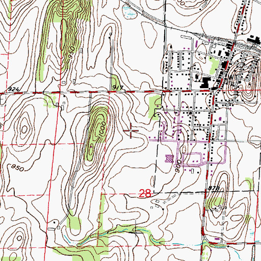 Topographic Map of Deerfield Elementary School, WI