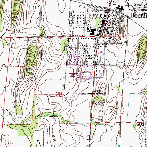 Topographic Map of Deerfield High School, WI