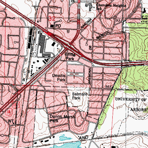 Topographic Map of Devolis Park, WI