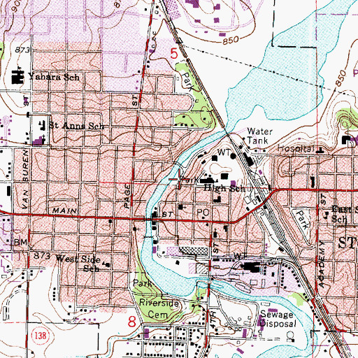 Topographic Map of Division Street Park, WI