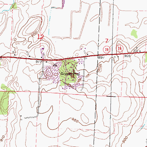 Topographic Map of Drovers Woods, WI