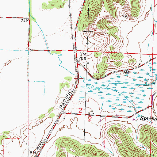 Topographic Map of Dunlap Hollow, WI