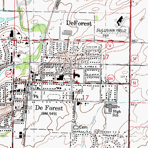 Topographic Map of Eagle Point Elementary School, WI