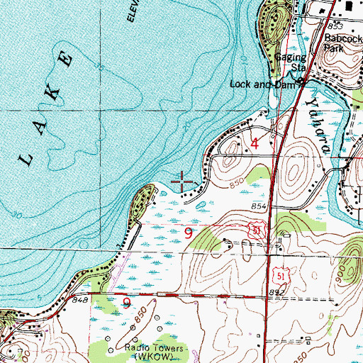 Topographic Map of East Bay, WI