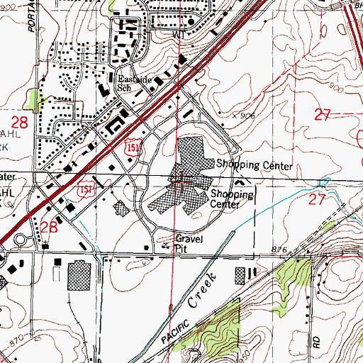 Topographic Map of East Towne Mall Shopping Center, WI