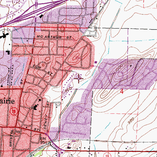 Topographic Map of Eastside Elementary School, WI