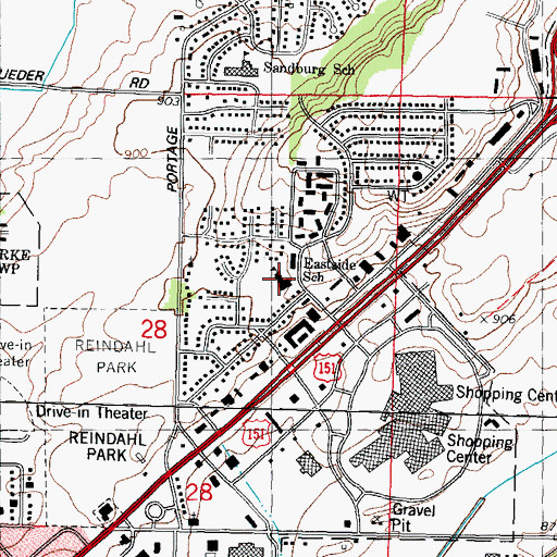 Topographic Map of Eastside Lutheran School, WI