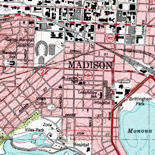 Topographic Map of Edward Klief Park, WI