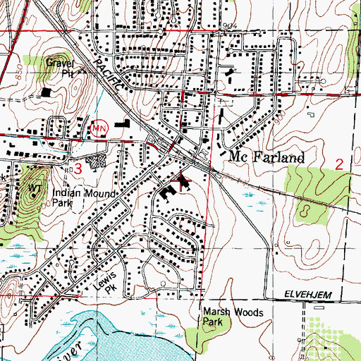 Topographic Map of Conrad Elvehjem Early Learning Center, WI