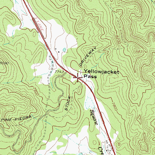 Topographic Map of Yellowjacket Pass, CO