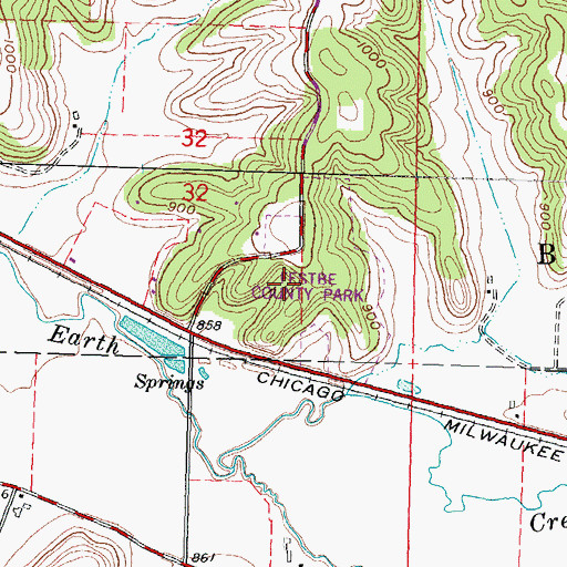 Topographic Map of Festbe County Park, WI