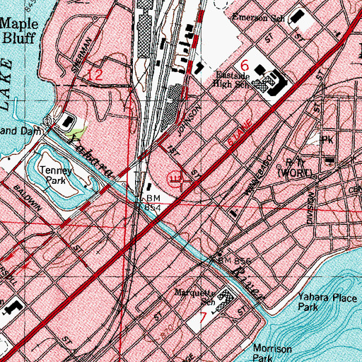 Topographic Map of Fiore Shopping Center, WI