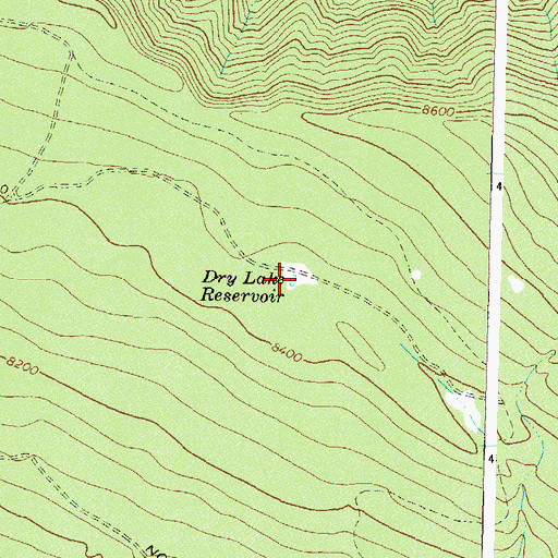 Topographic Map of Dry Lake Reservoir, CO