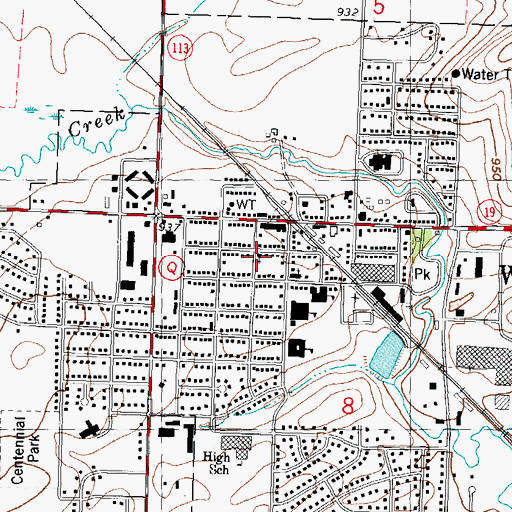 Topographic Map of First Presbyterian Church, WI