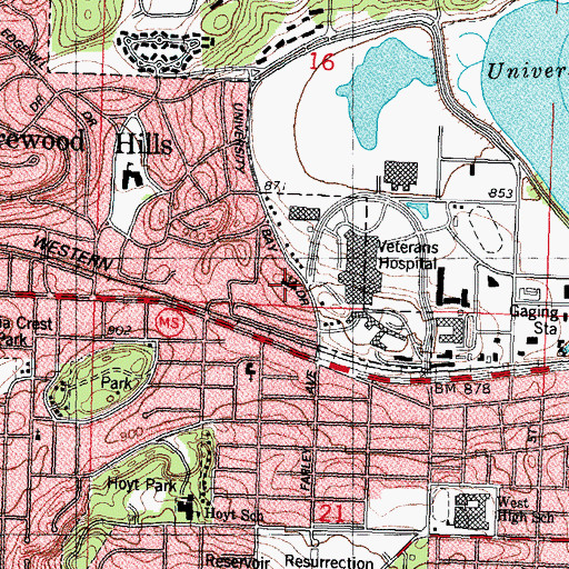 Topographic Map of First Unitarian Church, WI