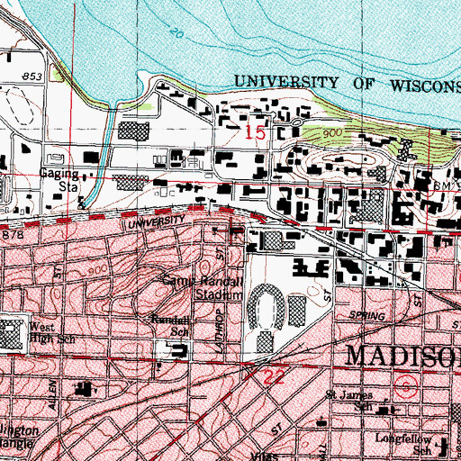 Topographic Map of First United Church of Christ, WI