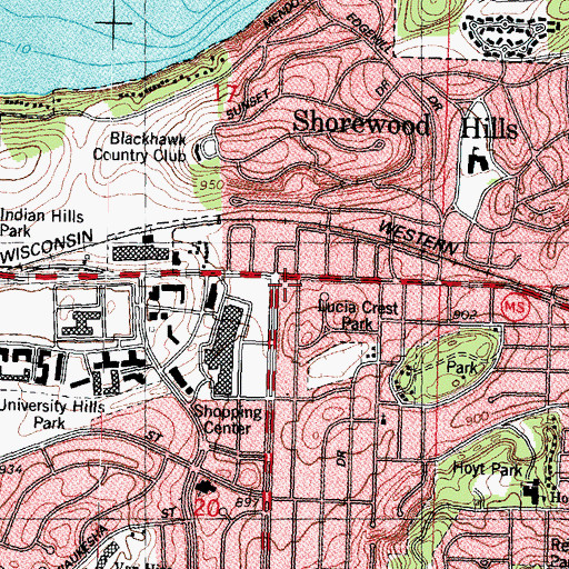 Topographic Map of German-American Institute, WI