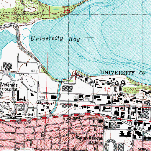 Topographic Map of Goodnight Hall, WI
