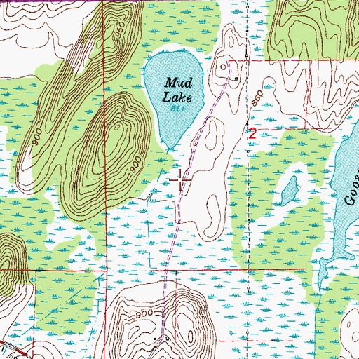 Topographic Map of Goose Lake State Wildlife Area, WI