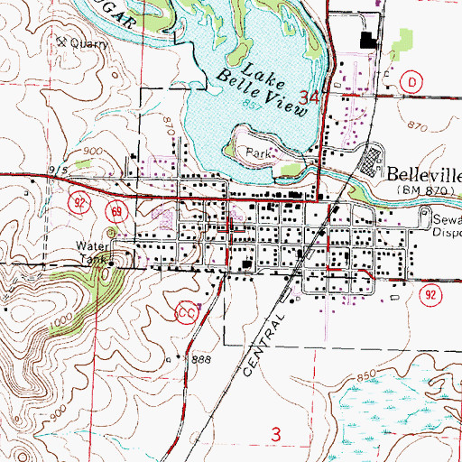 Topographic Map of Grace United Methodist Church, WI
