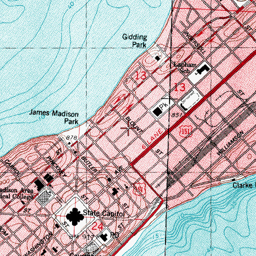 Topographic Map of Great Central Marsh (historical), WI