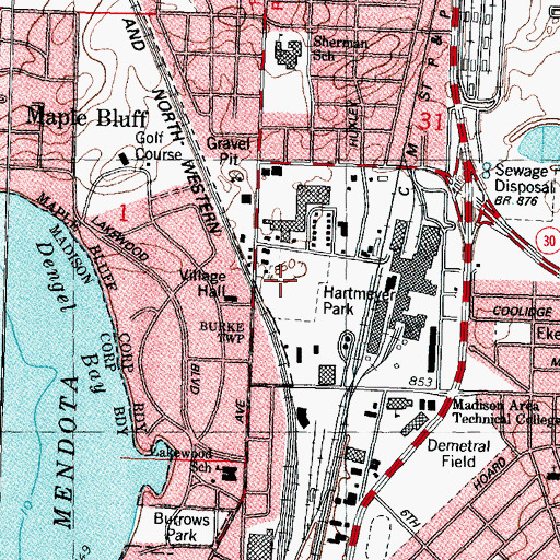 Topographic Map of Hartmeyer Park, WI