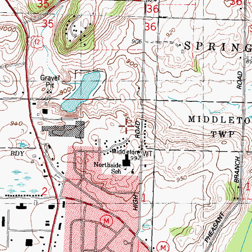 Topographic Map of Hawkridge Park, WI
