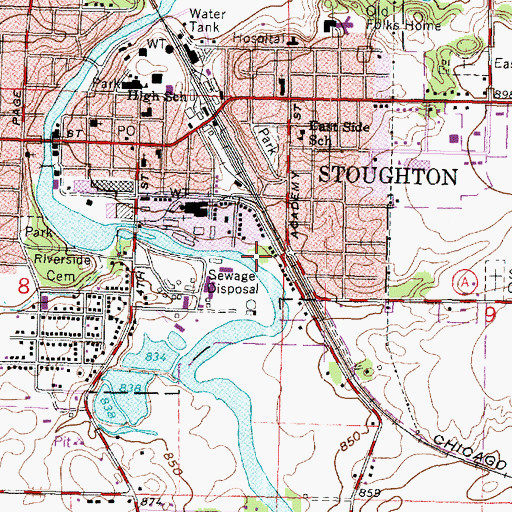 Topographic Map of Henry Sundby Park, WI