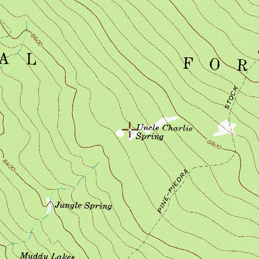 Topographic Map of Uncle Charlie Spring, CO
